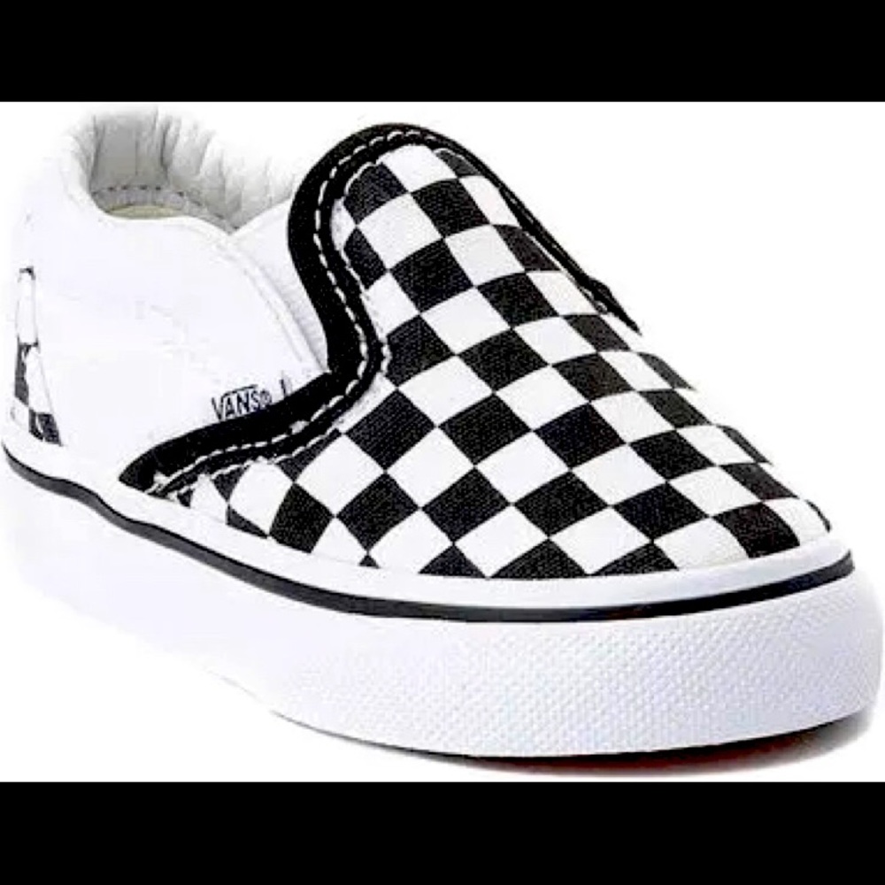 Toddler slip-on black and white checkered vans